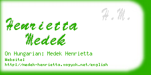 henrietta medek business card